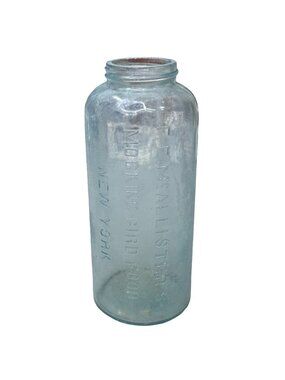 F.E. McAllisters Mockingbird Food Vintage Glass Bottle New York 7” Mocking Bird
